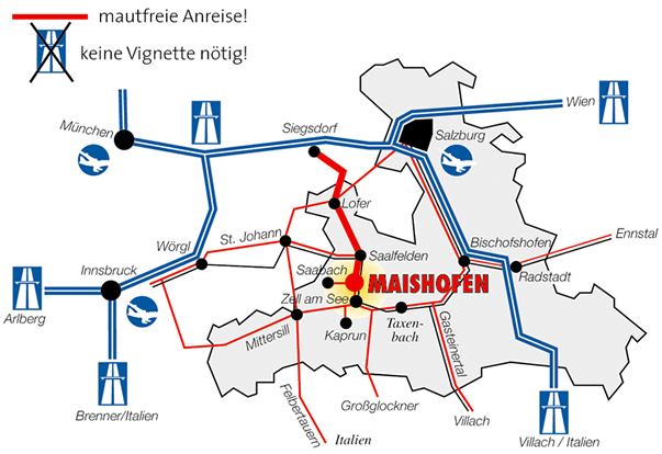 Anfahrtsplan nach Maishofen